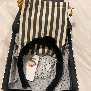 Lele sadoughi black velvet top knot headband